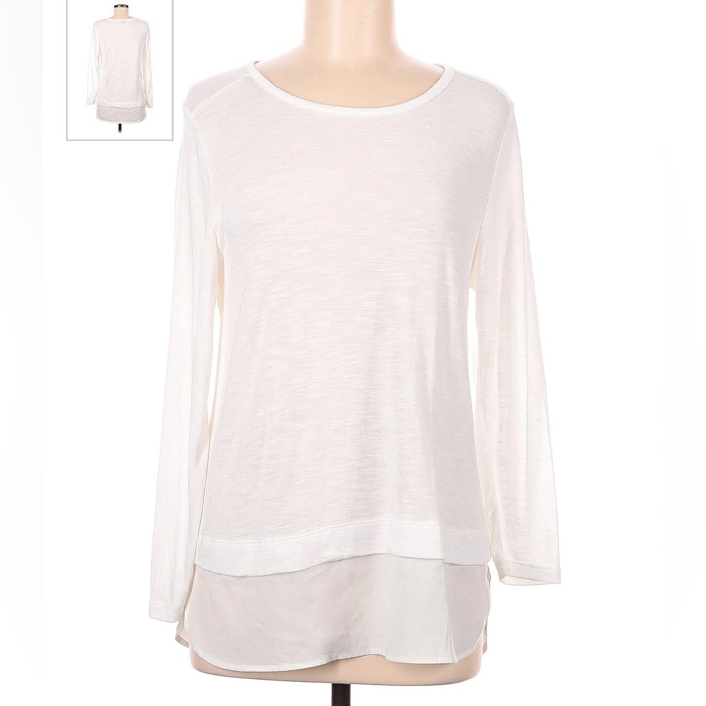 J Crew Mercantile 3/4 sleeve white top - Picture 2 of 6